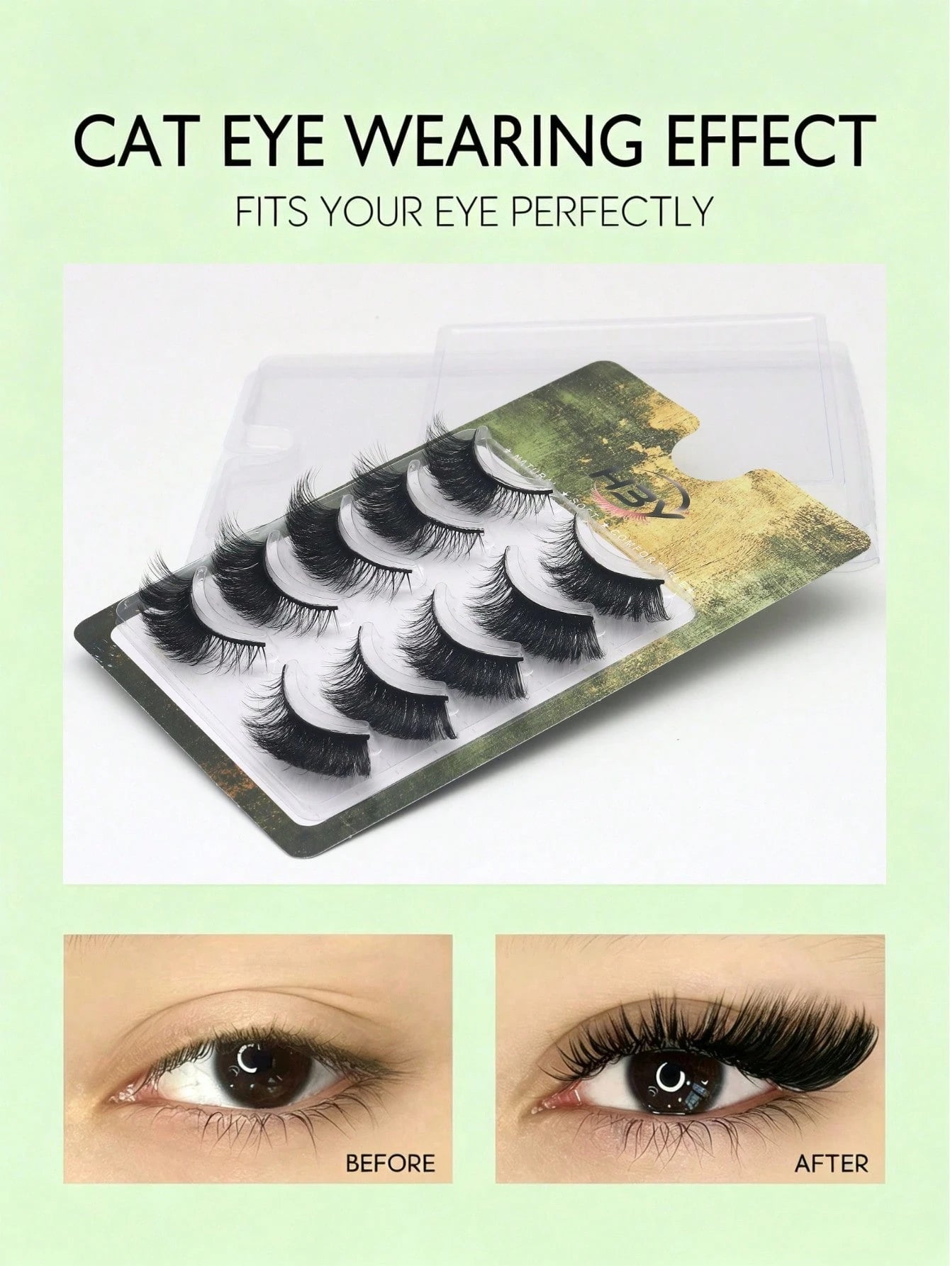 5 Pairs Cat Eye False Eyelashes, Faux Mink Strip Lashes, Natural Soft Long Black Thin Band Lashes, Fan-Shaped Lifted Tip Design, Perfectly Lengthen And Lift Eye Shape, Lightweight Comfortable Reusable