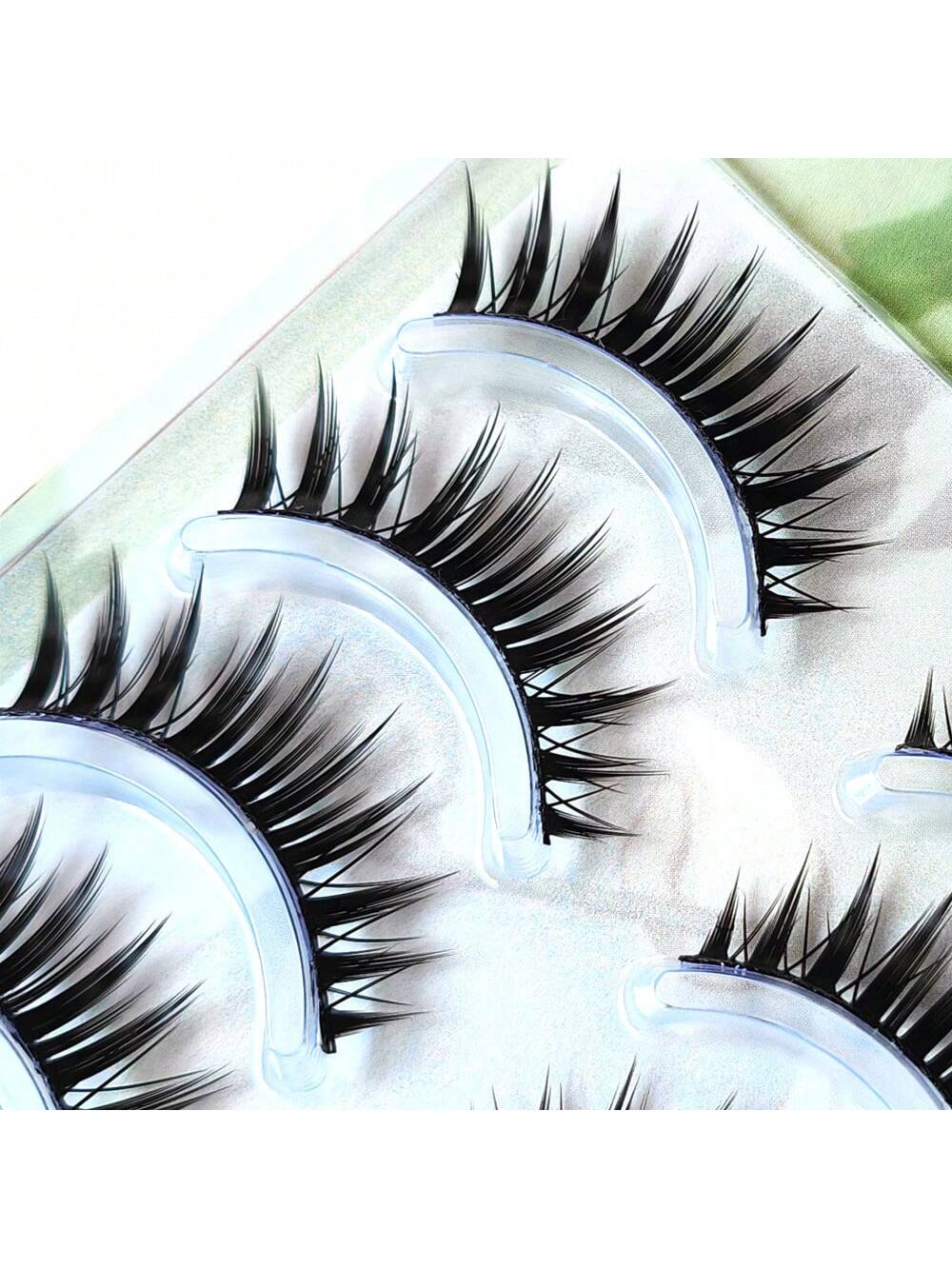 5 Pairs Of Densely Realistic & Lively Faux Eyelashes, Black Stiff Hard Lashes That Can Support Double Eyelids, Natural & Idol Fan-Favorite One-Piece Eyelash Extension With Longer Ends, 1 Box Of 5 Pair