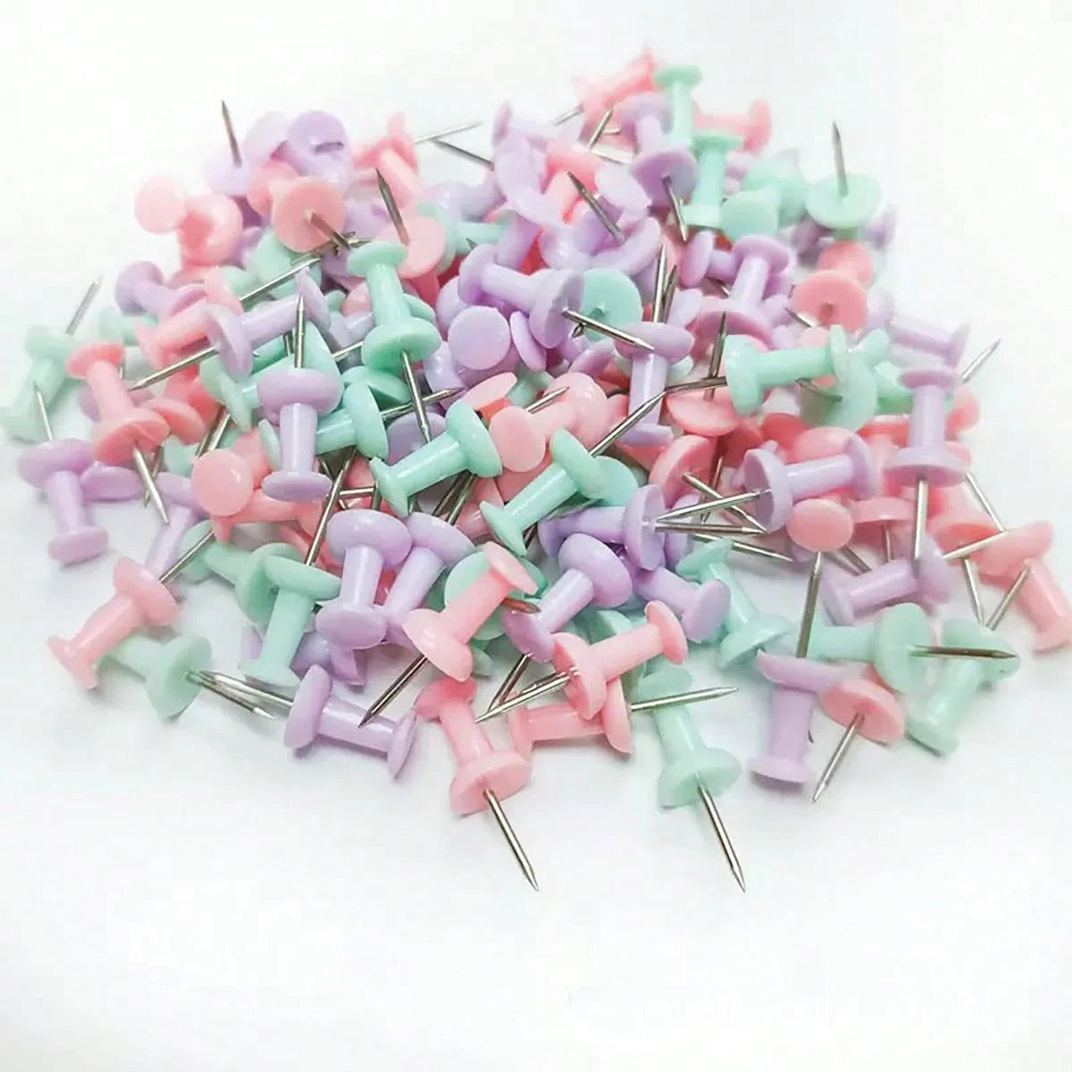 50/100pcs Colorful Drawing Pins, Simple Multipurpose Thumbtacks, Suitable For School, Office, Photo Fixing (Random Color)