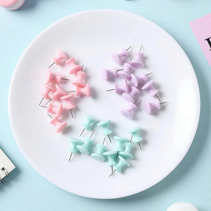 50/100pcs Colorful Drawing Pins, Simple Multipurpose Thumbtacks, Suitable For School, Office, Photo Fixing (Random Color)