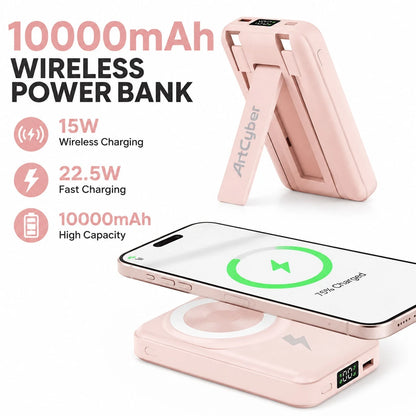 5000mAh Magnetic Wireless Power Bank 15W Wireless Charge 20W Quick Charging Magnetic Force Phone Charger Works With 12 13 14 15 Pro Max Mini Compact Lightweight Power Bank For Camping Adventures Back
