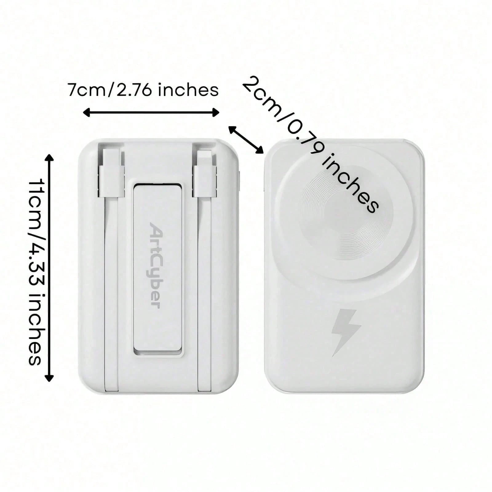5000mAh Magnetic Wireless Power Bank 15W Wireless Charge 20W Quick Charging Magnetic Force Phone Charger Works With 12 13 14 15 Pro Max Mini Compact Lightweight Power Bank For Camping Adventures Back