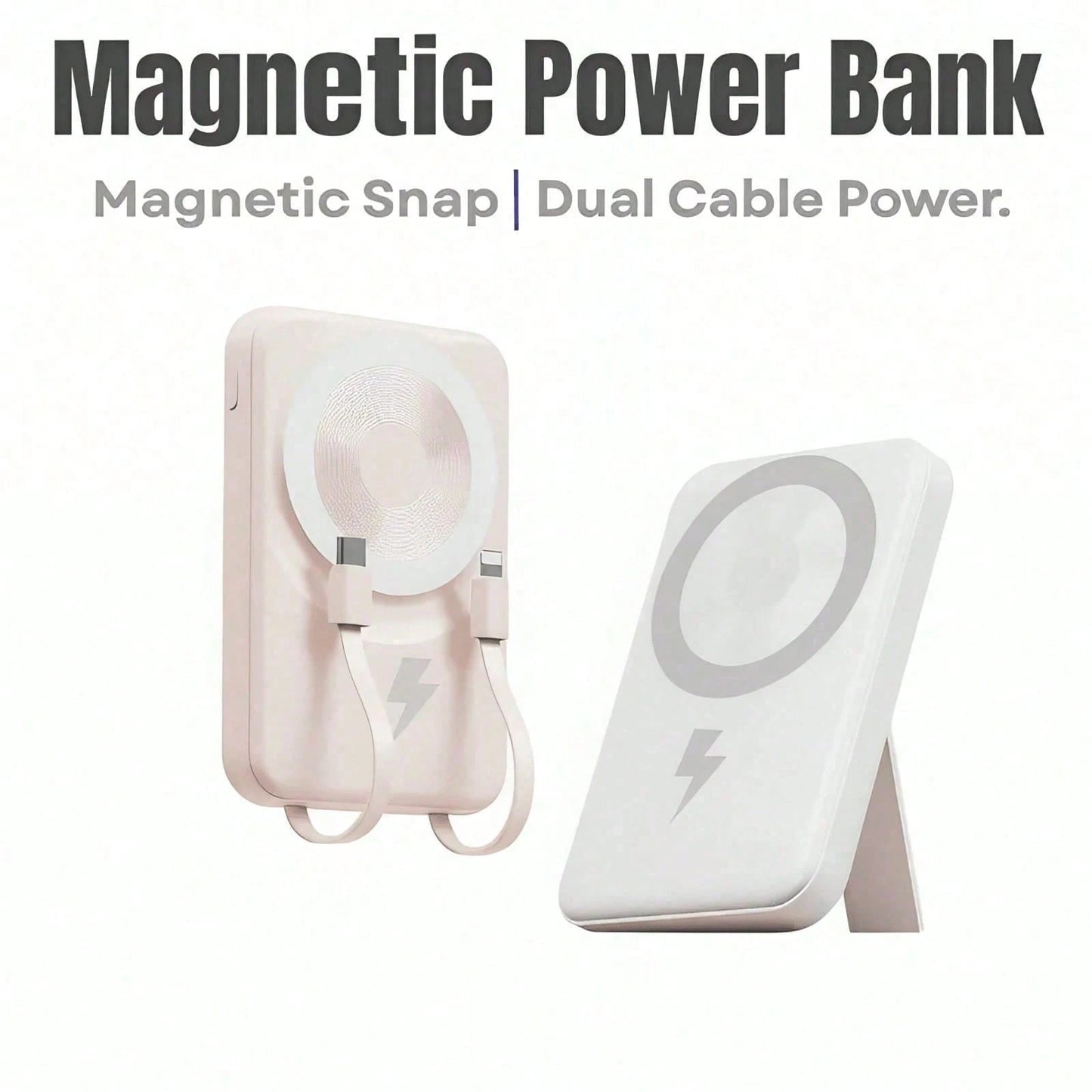 5000mAh Magnetic Wireless Power Bank 15W Wireless Charge 20W Quick Charging Magnetic Force Phone Charger Works With 12 13 14 15 Pro Max Mini Compact Lightweight Power Bank For Camping Adventures Back