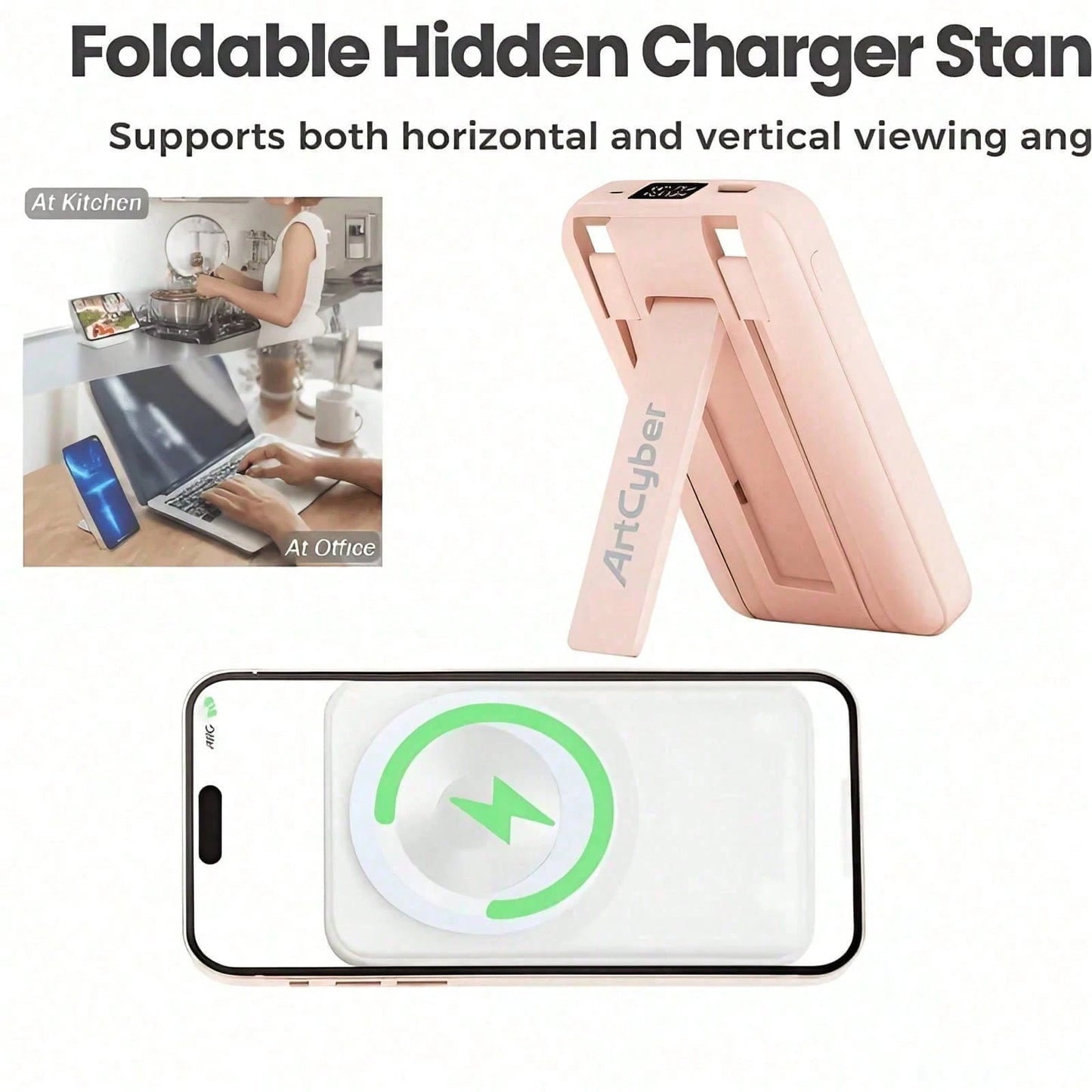 5000mAh Magnetic Wireless Power Bank 15W Wireless Charge 20W Quick Charging Magnetic Force Phone Charger Works With 12 13 14 15 Pro Max Mini Compact Lightweight Power Bank For Camping Adventures Back