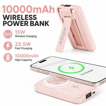 5000mAh Magnetic Wireless Power Bank 15W Wireless Charge 20W Quick Charging Magnetic Force Phone Charger Works With 12 13 14 15 Pro Max Mini Compact Lightweight Power Bank For Camping Adventures Back