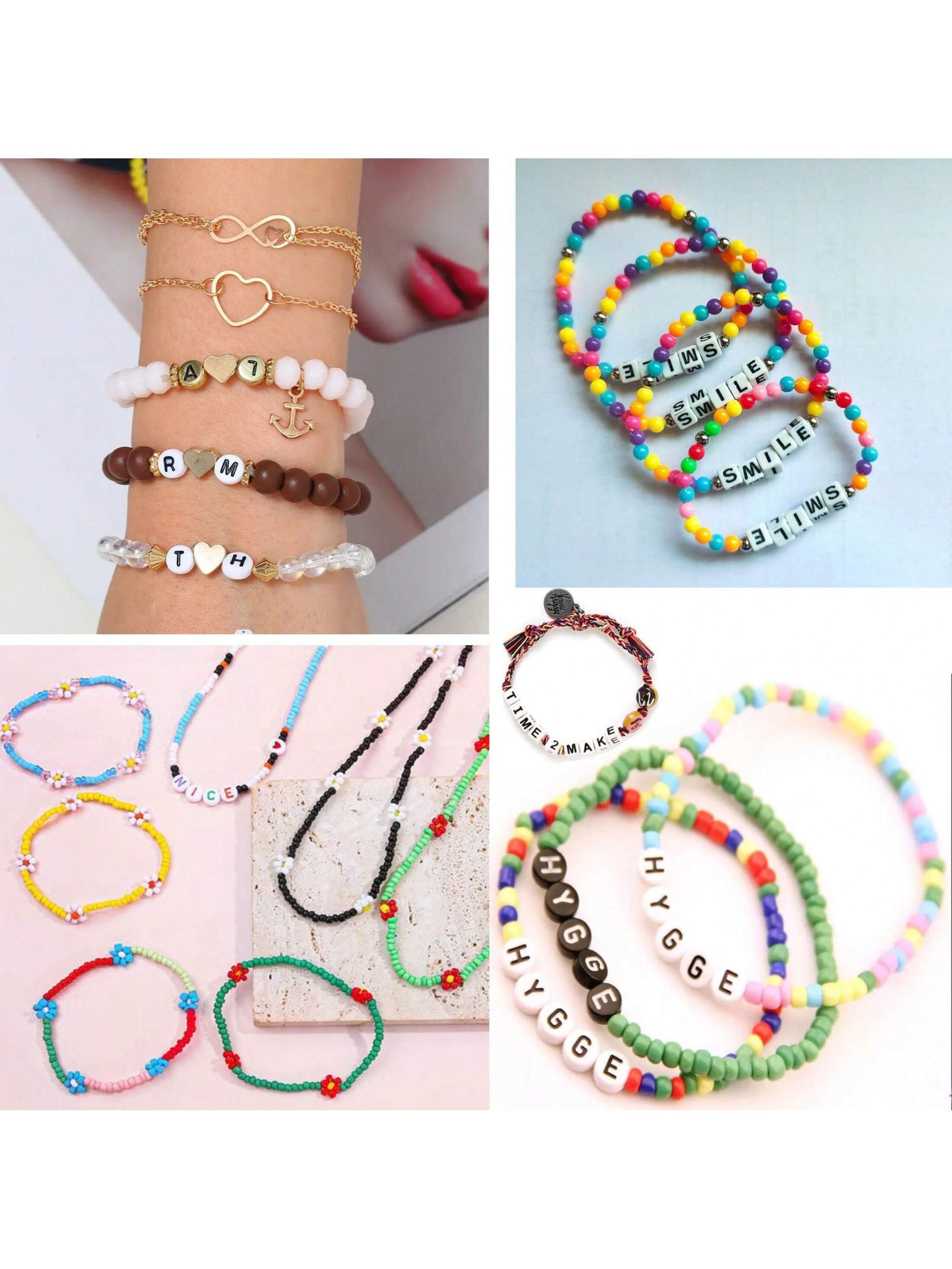 500pcs/1000pcs/1500pcs/2000pcs White Round Acrylic Black Letter Beads, Mixed A-Z Loose Beads For DIY Bracelets, Necklaces, Keychains, Jewelry Making Crafts