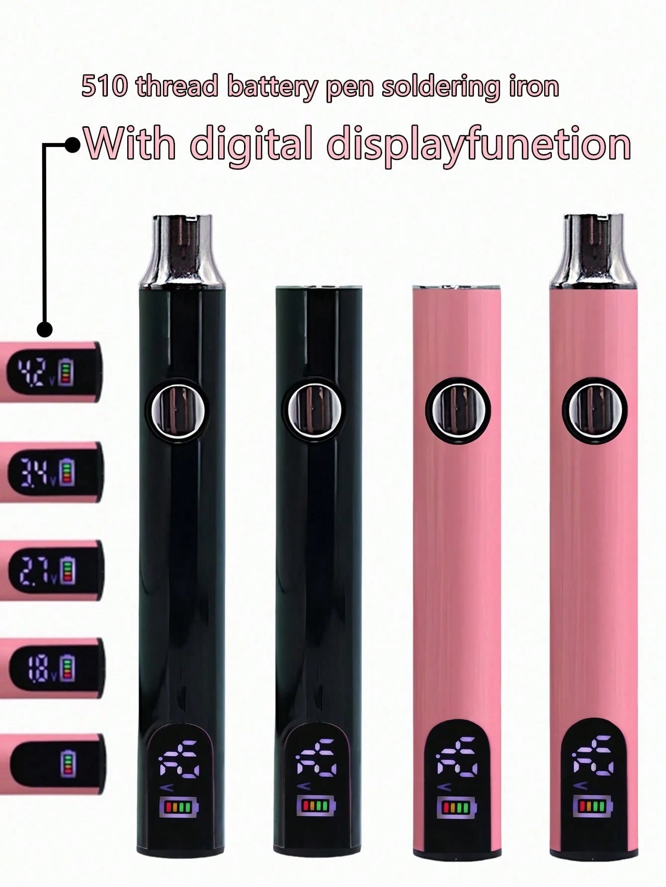 510 Thread Battery Powered Adjustable Voltage Smart Soldering Iron Pen, Compatible With Ink Cartridges, Portable Mini Soldering Iron Tool With USB-C Charging Cable, Suitable For DIY Indoor/Outdoor Too