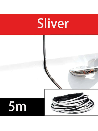 5m Electroplated Car Door Anti-Collision Strip, Stick On Car Door, Soundproof Door Edge Protection Strip, Door Decorative Strip