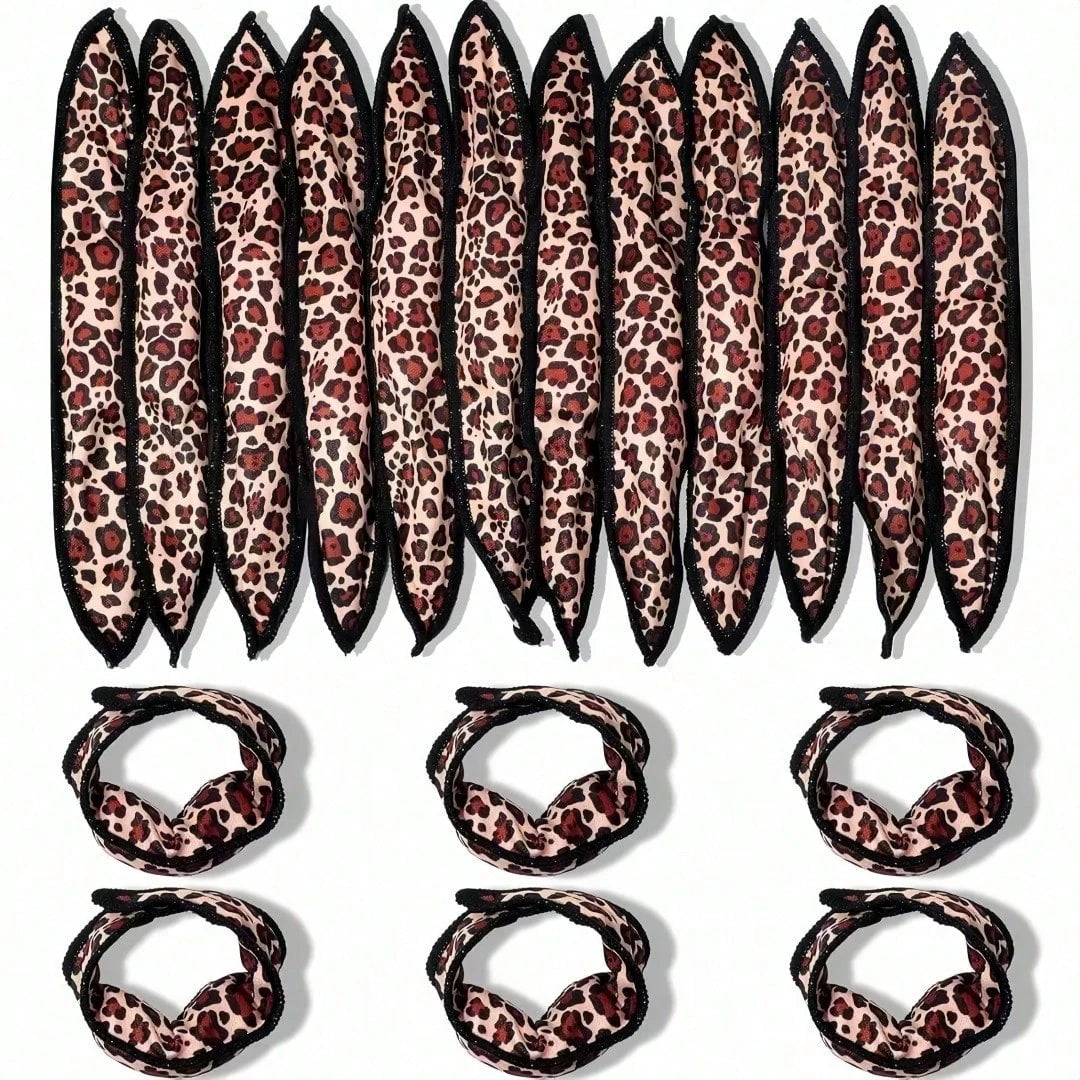 5pcs/10pcs/15pcs/20pcs New Leopard Print Foam Hair Curlers, Soft Sleep Hair Curlers, No Hair Spray Needed To Create Voluminous Curls, Foam Pillow Hair Curlers. Unisex, Suitable For Daily Wear, Also A