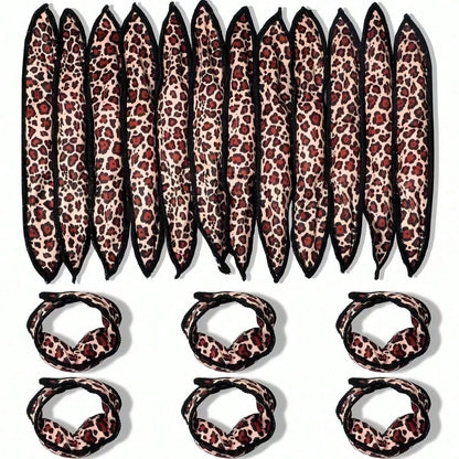 5pcs/10pcs/15pcs/20pcs New Leopard Print Foam Hair Curlers, Soft Sleep Hair Curlers, No Hair Spray Needed To Create Voluminous Curls, Foam Pillow Hair Curlers. Unisex, Suitable For Daily Wear, Also A