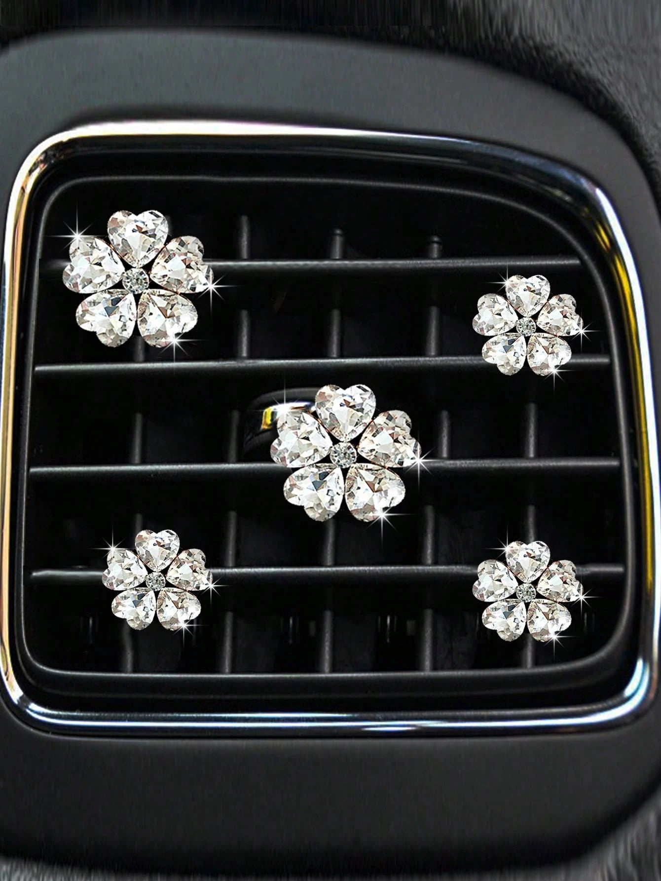 5pcs Crystal Flower Design Car Air Outlet Ornament