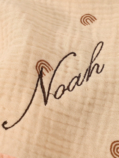 5pcs Customized Embroidered Name Baby Handkerchief Set, Pink, White, Coffee, Modigliani, Beige, Purple, Soft Absorbent Burp Cloths, Face Towels, Ideal Baby Shower Gift For Boys And Girls