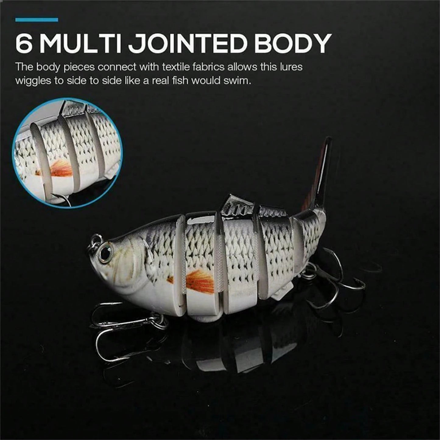 5pcs Multi Segment Bait, Lifelike Biomimetic Design, Used For Freshwater And Saltwater Fishing, Random Color, Suitable For Various Fish Such As Grass Carp