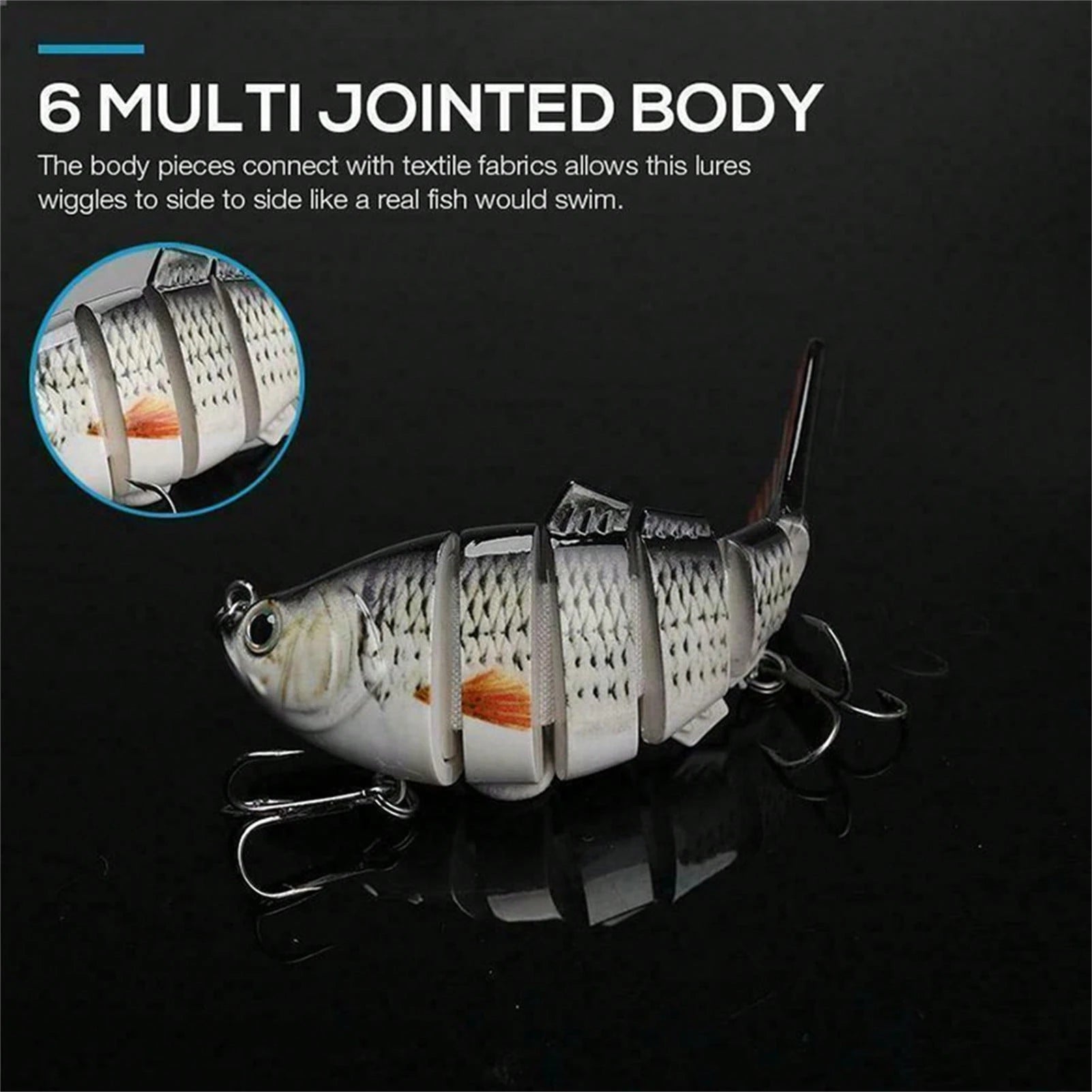 5pcs Multi Segment Bait, Lifelike Biomimetic Design, Used For Freshwater And Saltwater Fishing, Random Color, Suitable For Various Fish Such As Grass Carp