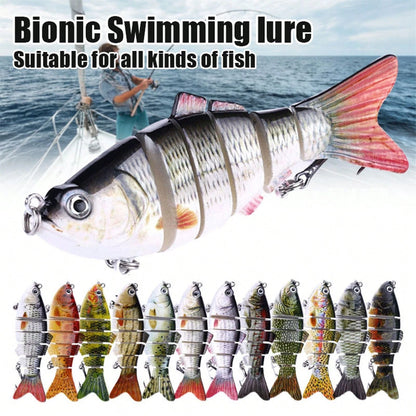 5pcs Multi Segment Bait, Lifelike Biomimetic Design, Used For Freshwater And Saltwater Fishing, Random Color, Suitable For Various Fish Such As Grass Carp