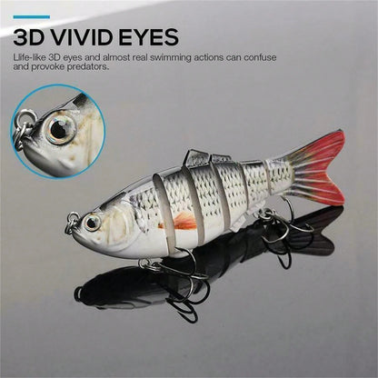 5pcs Multi Segment Bait, Lifelike Biomimetic Design, Used For Freshwater And Saltwater Fishing, Random Color, Suitable For Various Fish Such As Grass Carp