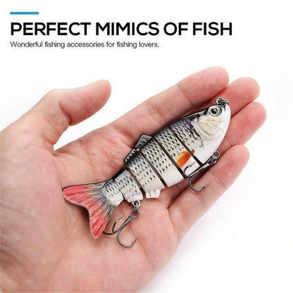 5pcs Multi Segment Bait, Lifelike Biomimetic Design, Used For Freshwater And Saltwater Fishing, Random Color, Suitable For Various Fish Such As Grass Carp