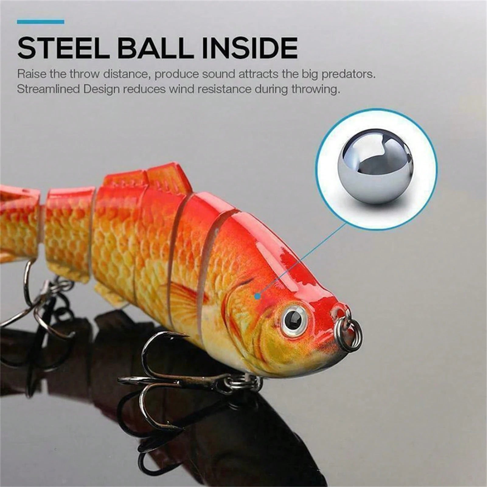 5pcs Multi Segment Bait, Lifelike Biomimetic Design, Used For Freshwater And Saltwater Fishing, Random Color, Suitable For Various Fish Such As Grass Carp