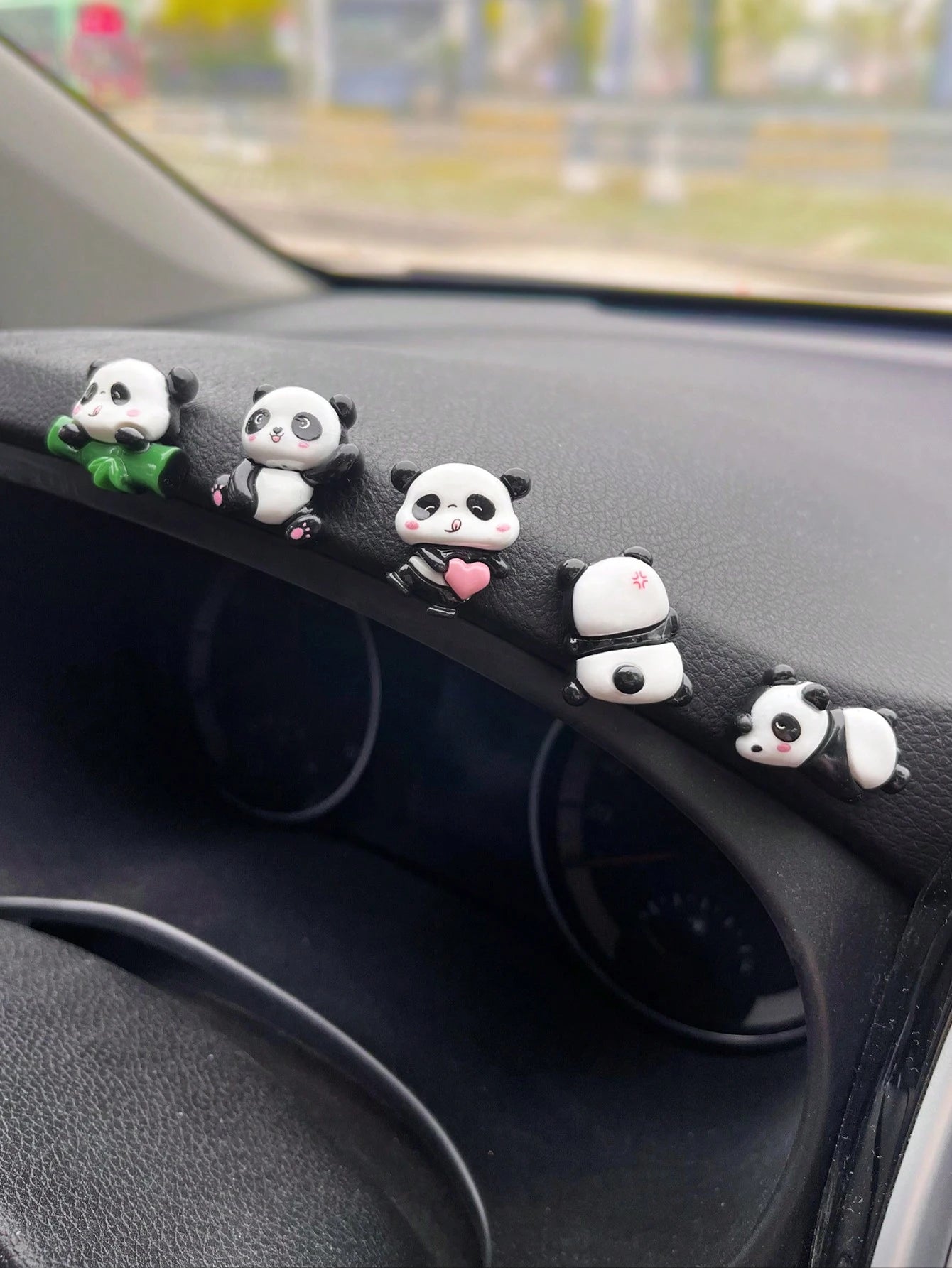 5pcs Panda Shaped Car Decals Stickers