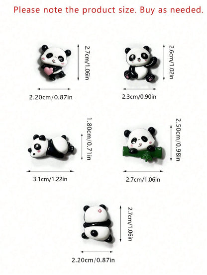 5pcs Panda Shaped Car Decals Stickers