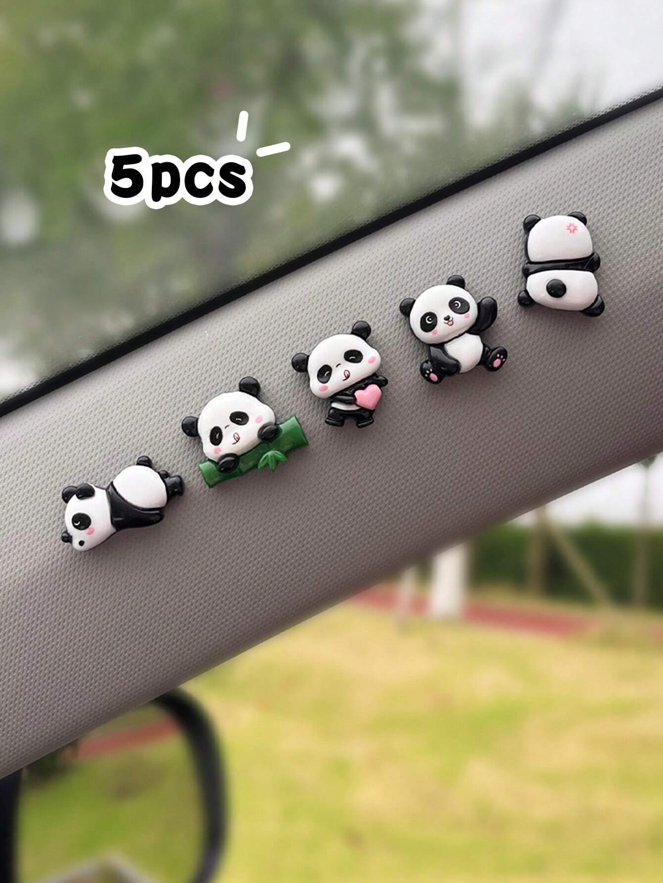 5pcs Panda Shaped Car Decals Stickers