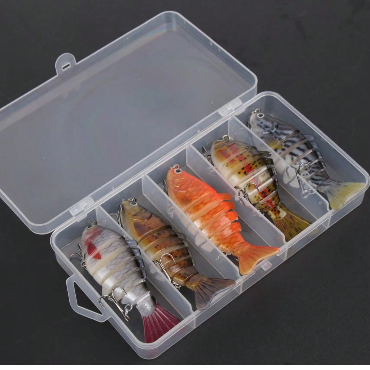 5pcs/Set Saltwater Fishing Lures With Storage Box, Multi-Section Fishing Bait, Fishing Lure Kit, Suitable For Sea Fishing, Catching Big Fish With Storage Box