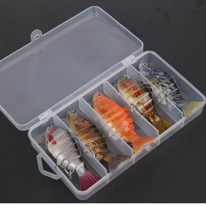 5pcs/Set Saltwater Fishing Lures With Storage Box, Multi-Section Fishing Bait, Fishing Lure Kit, Suitable For Sea Fishing, Catching Big Fish With Storage Box
