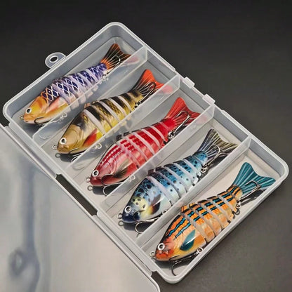 5pcs/Set Saltwater Fishing Lures With Storage Box, Multi-Section Fishing Bait, Fishing Lure Kit, Suitable For Sea Fishing, Catching Big Fish With Storage Box