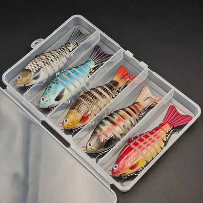 5pcs/Set Saltwater Fishing Lures With Storage Box, Multi-Section Fishing Bait, Fishing Lure Kit, Suitable For Sea Fishing, Catching Big Fish With Storage Box