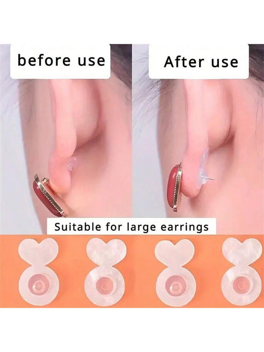 6/10/30pcs Silicone Earplug Support, Ear Back Clip For Earring Studs/Hoops