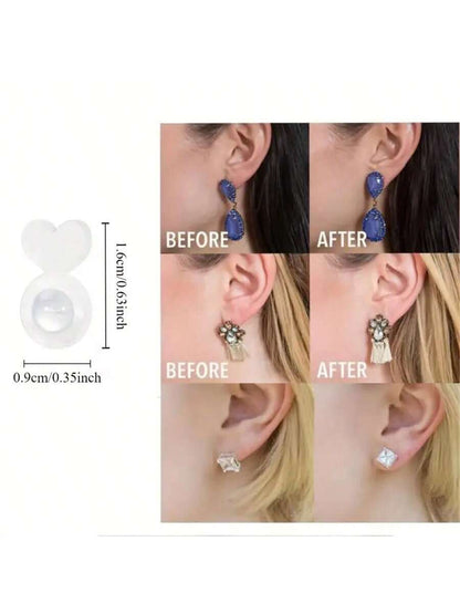 6/10/30pcs Silicone Earplug Support, Ear Back Clip For Earring Studs/Hoops