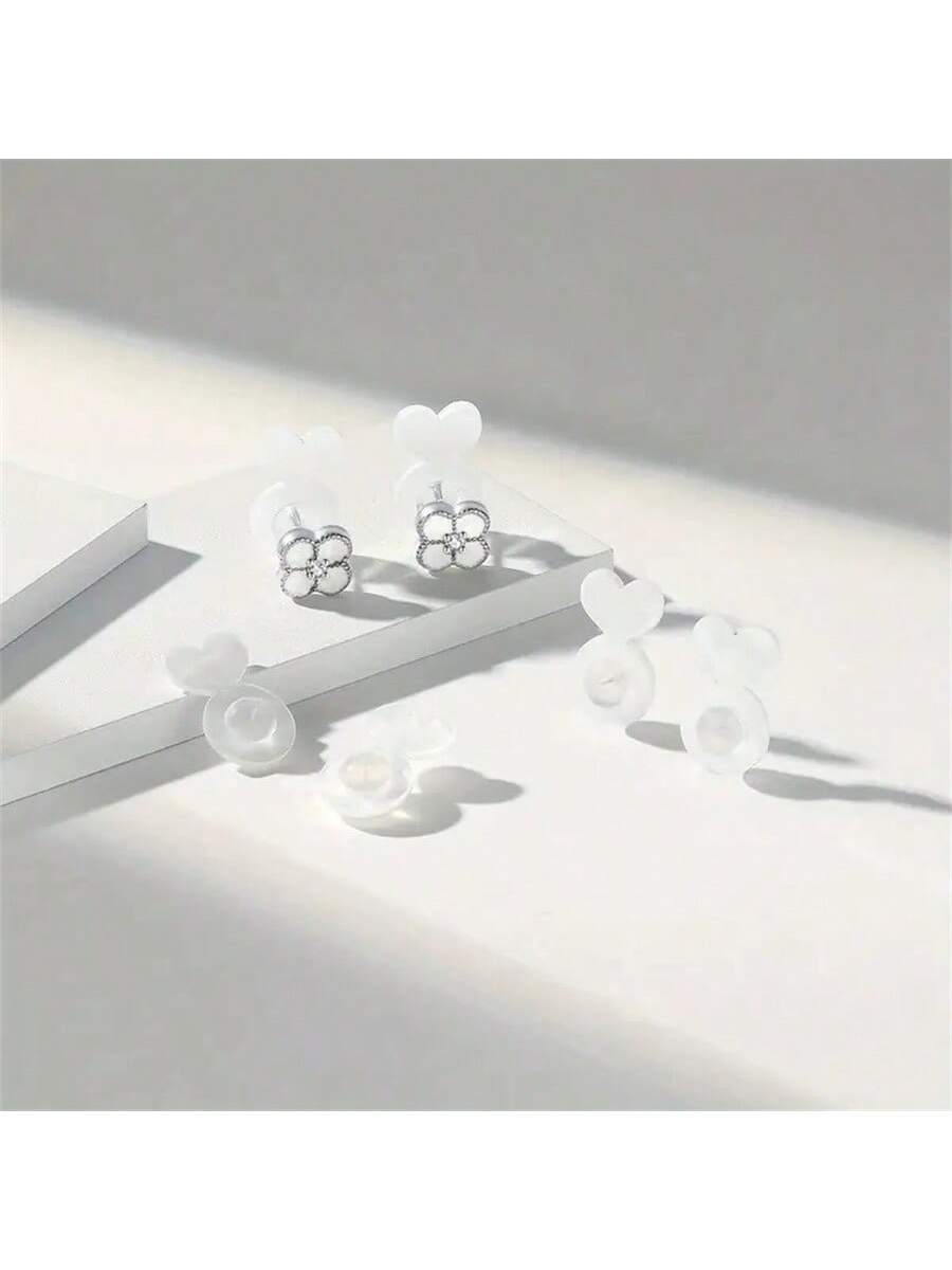 6/10/30pcs Silicone Earplug Support, Ear Back Clip For Earring Studs/Hoops