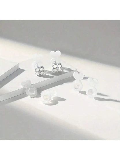 6/10/30pcs Silicone Earplug Support, Ear Back Clip For Earring Studs/Hoops