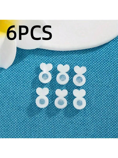 6/10/30pcs Silicone Earplug Support, Ear Back Clip For Earring Studs/Hoops
