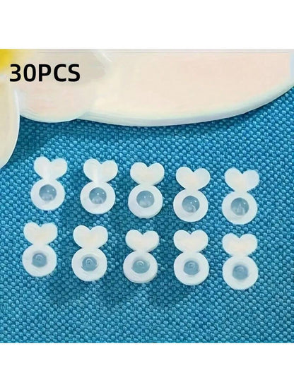 6/10/30pcs Silicone Earplug Support, Ear Back Clip For Earring Studs/Hoops
