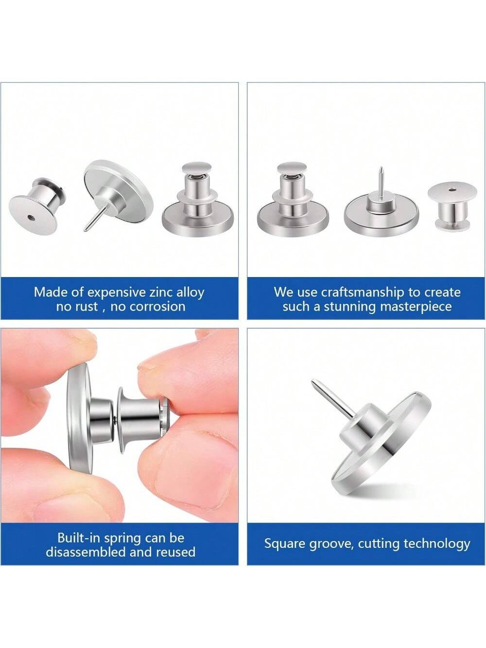 6/12 Pcs Button Pins For Loose Jeans Pants, No Sew And No Tools Perfect Fit Jean Button Tightener Replacement Adjustable Reusable Metal Clips Snap Tack, Instant Reduce Too Big Pants Waist