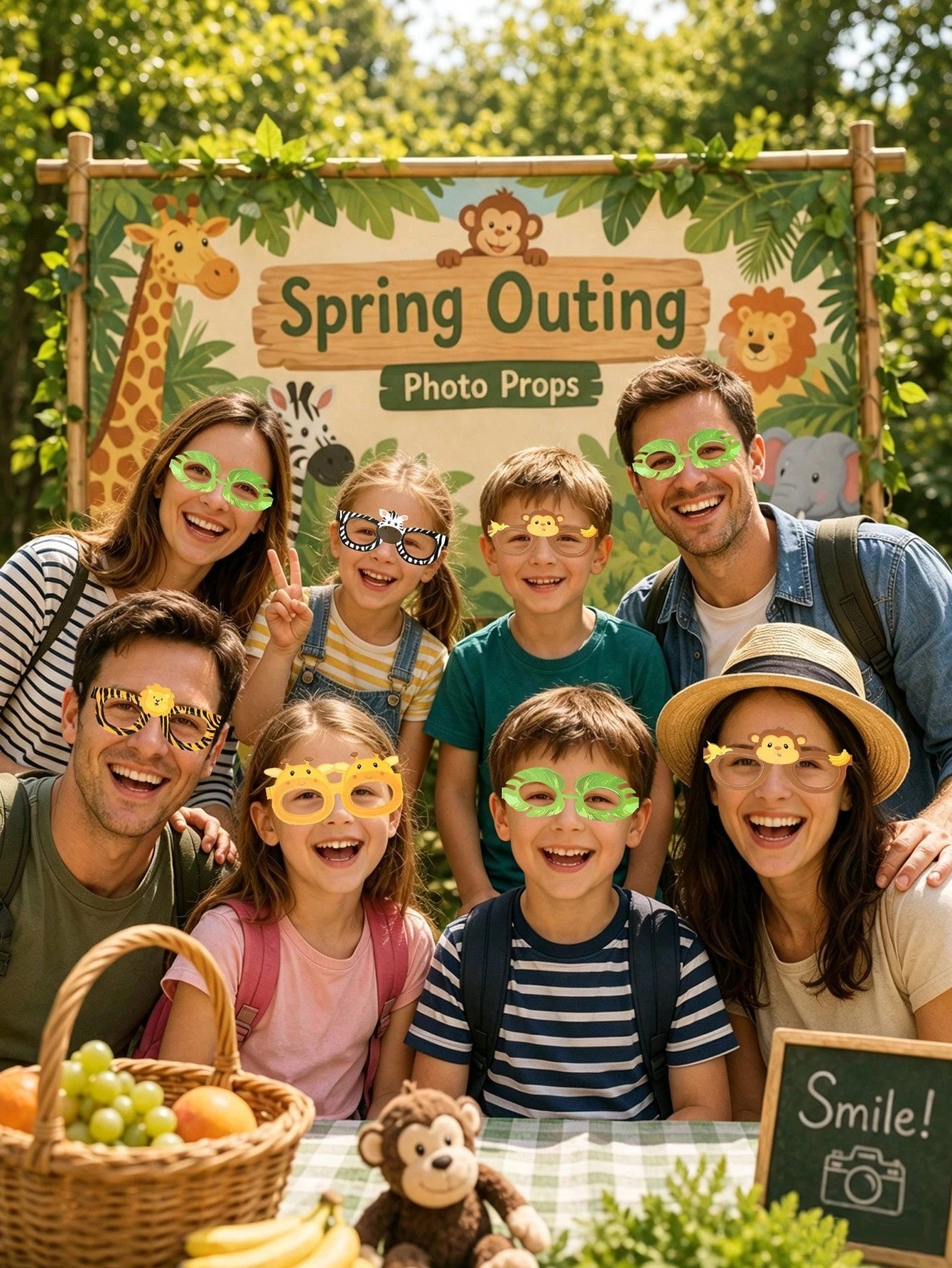 6/12pcs Jungle Animal Paper Glasses Safari Theme Birthday Decoration Fun Photo Props Kids Party Favors Baby Shower Decor