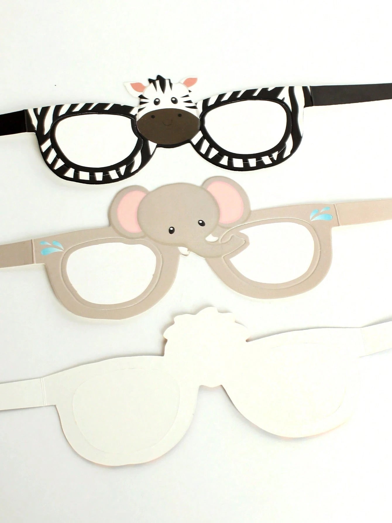 6/12pcs Jungle Animal Paper Glasses Safari Theme Birthday Decoration Fun Photo Props Kids Party Favors Baby Shower Decor