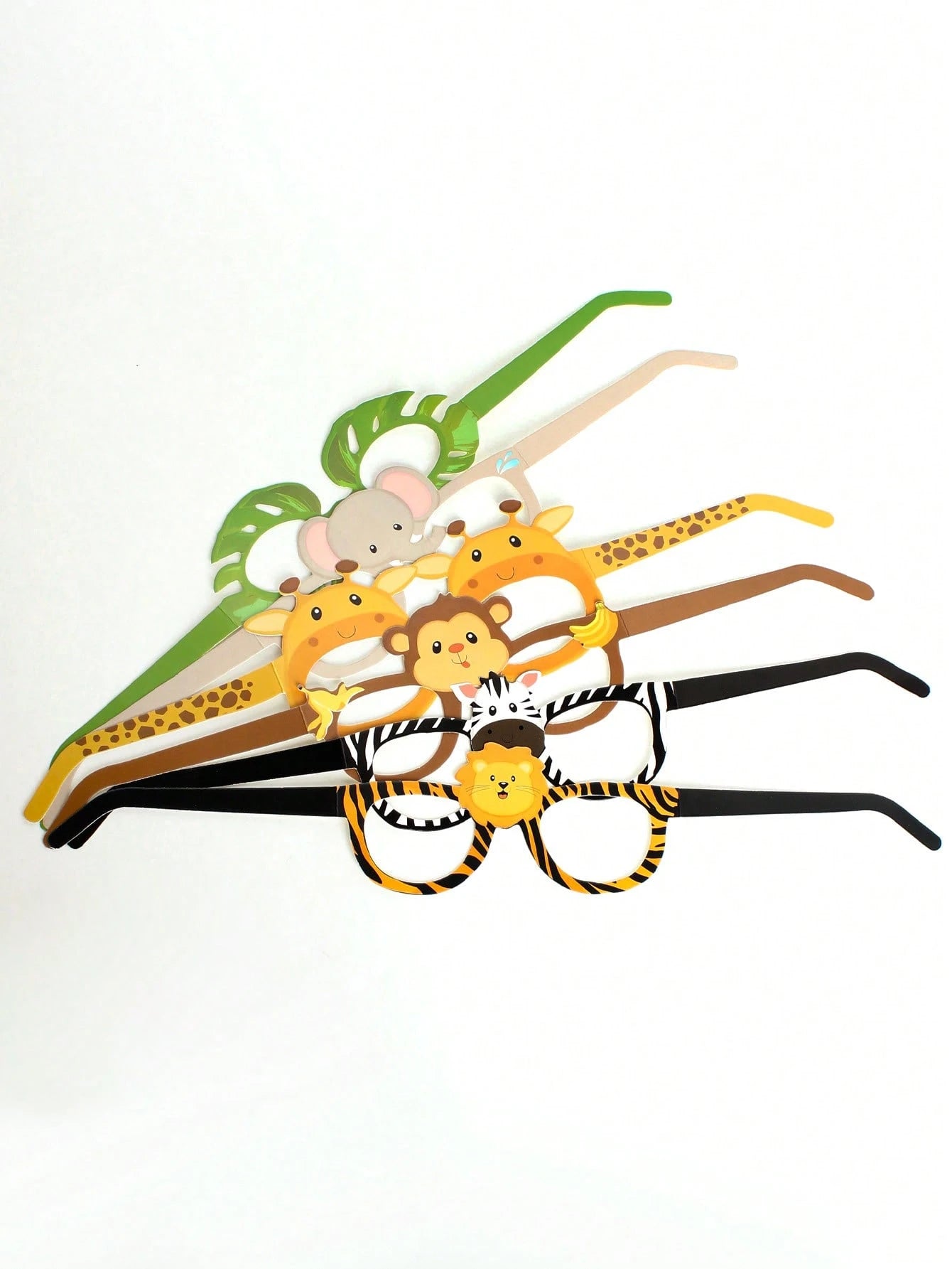 6/12pcs Jungle Animal Paper Glasses Safari Theme Birthday Decoration Fun Photo Props Kids Party Favors Baby Shower Decor