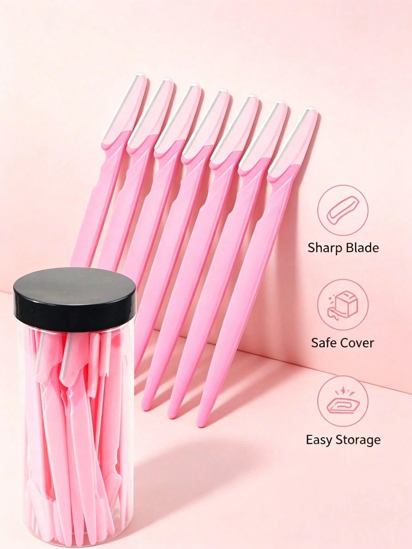 6/12pcs Women Face & Eyebrow Shaver Set, Includes Eyebrow Trimmer, Razor, Callus Remover And Body Hair Grooming Tools With Long Handle Blades And Precision Guards (Manicure Tools, Beauty Products, Mak