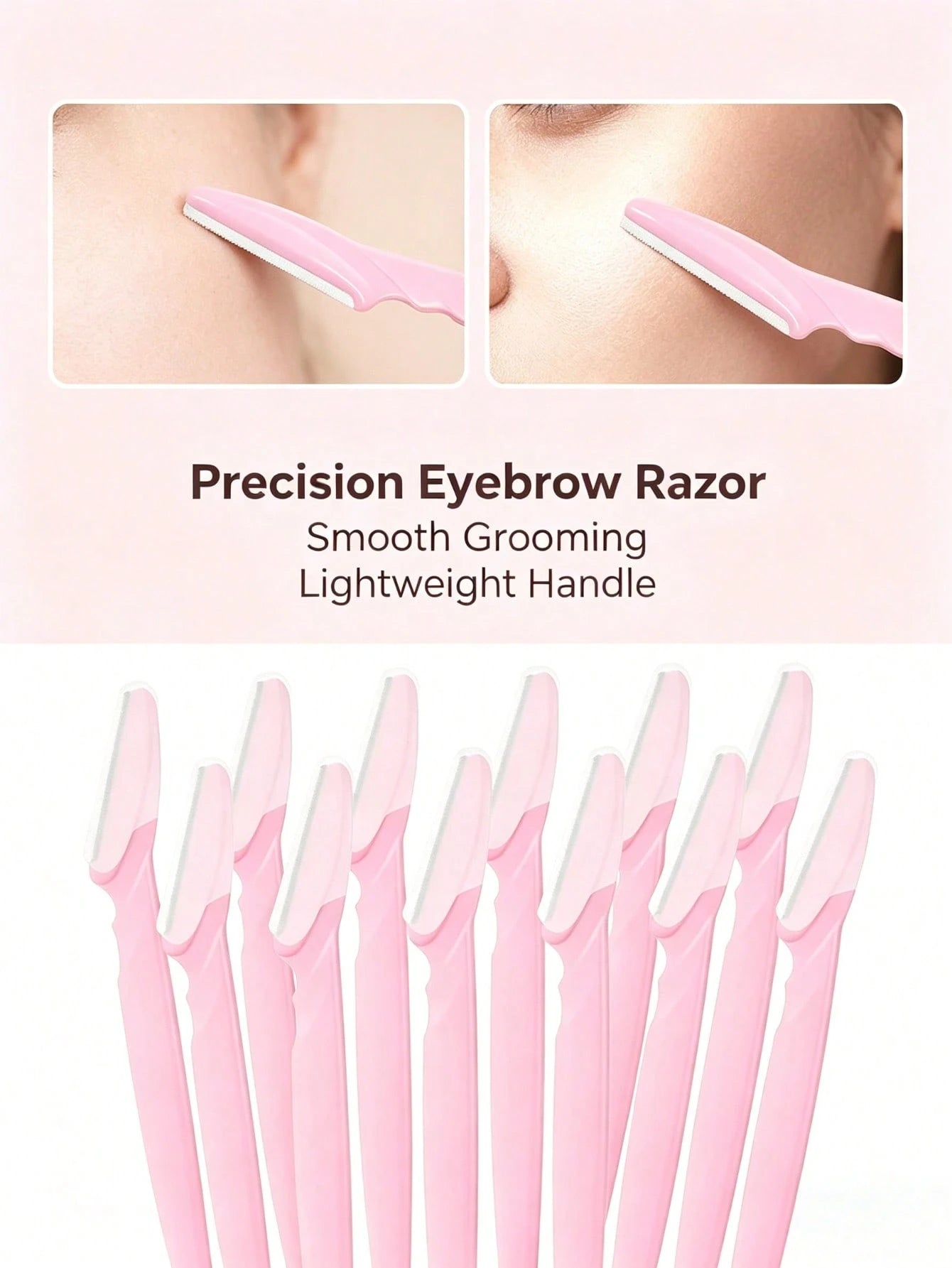 6/12pcs Women Face & Eyebrow Shaver Set, Includes Eyebrow Trimmer, Razor, Callus Remover And Body Hair Grooming Tools With Long Handle Blades And Precision Guards (Manicure Tools, Beauty Products, Mak