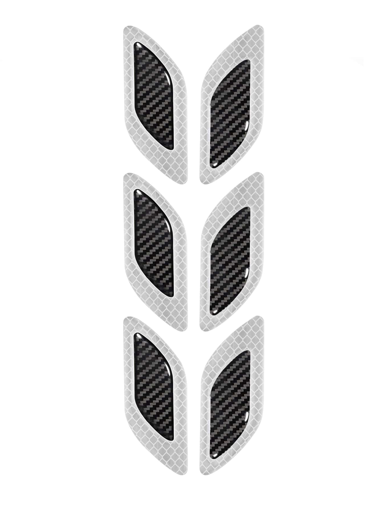 6 Pieces/Set Of Car Reflective Stickers, Carbon Fiber Tape.