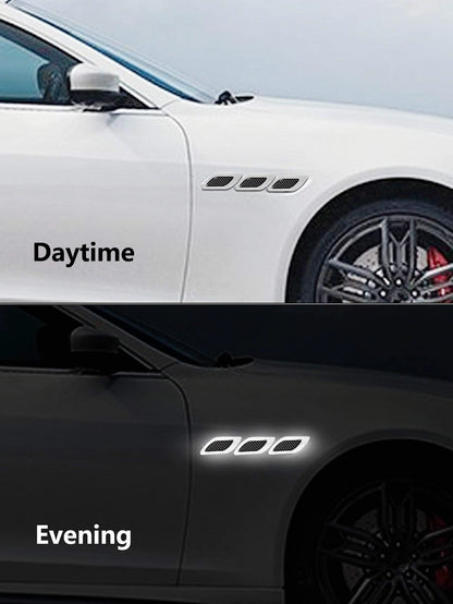 6 Pieces/Set Of Car Reflective Stickers, Carbon Fiber Tape.