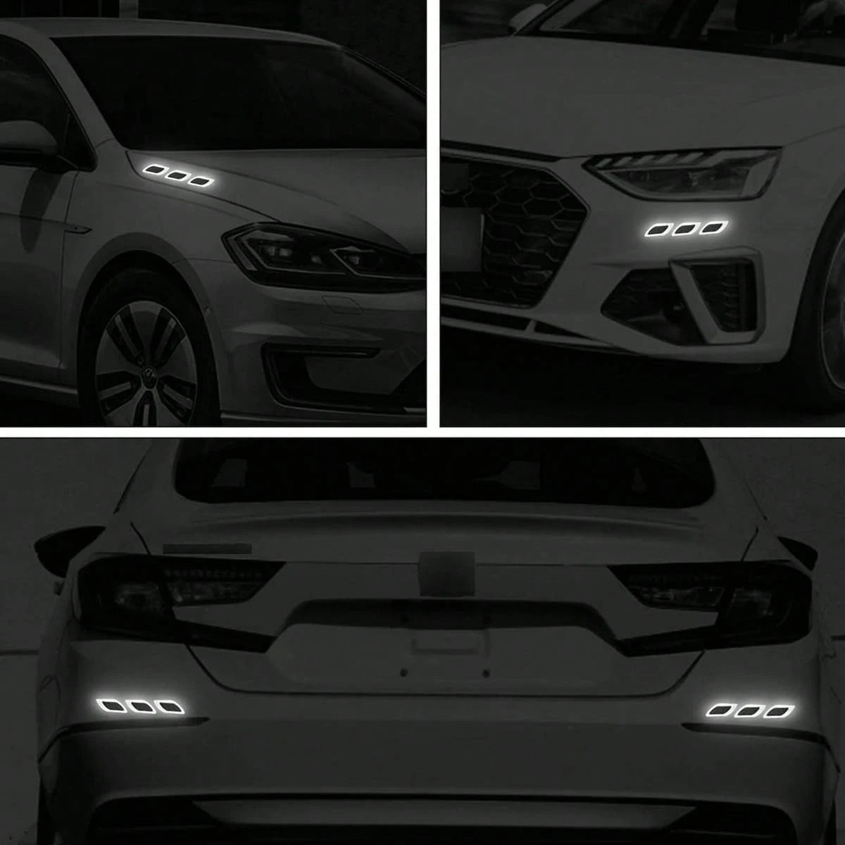 6 Pieces/Set Of Car Reflective Stickers, Carbon Fiber Tape.