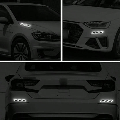 6 Pieces/Set Of Car Reflective Stickers, Carbon Fiber Tape.