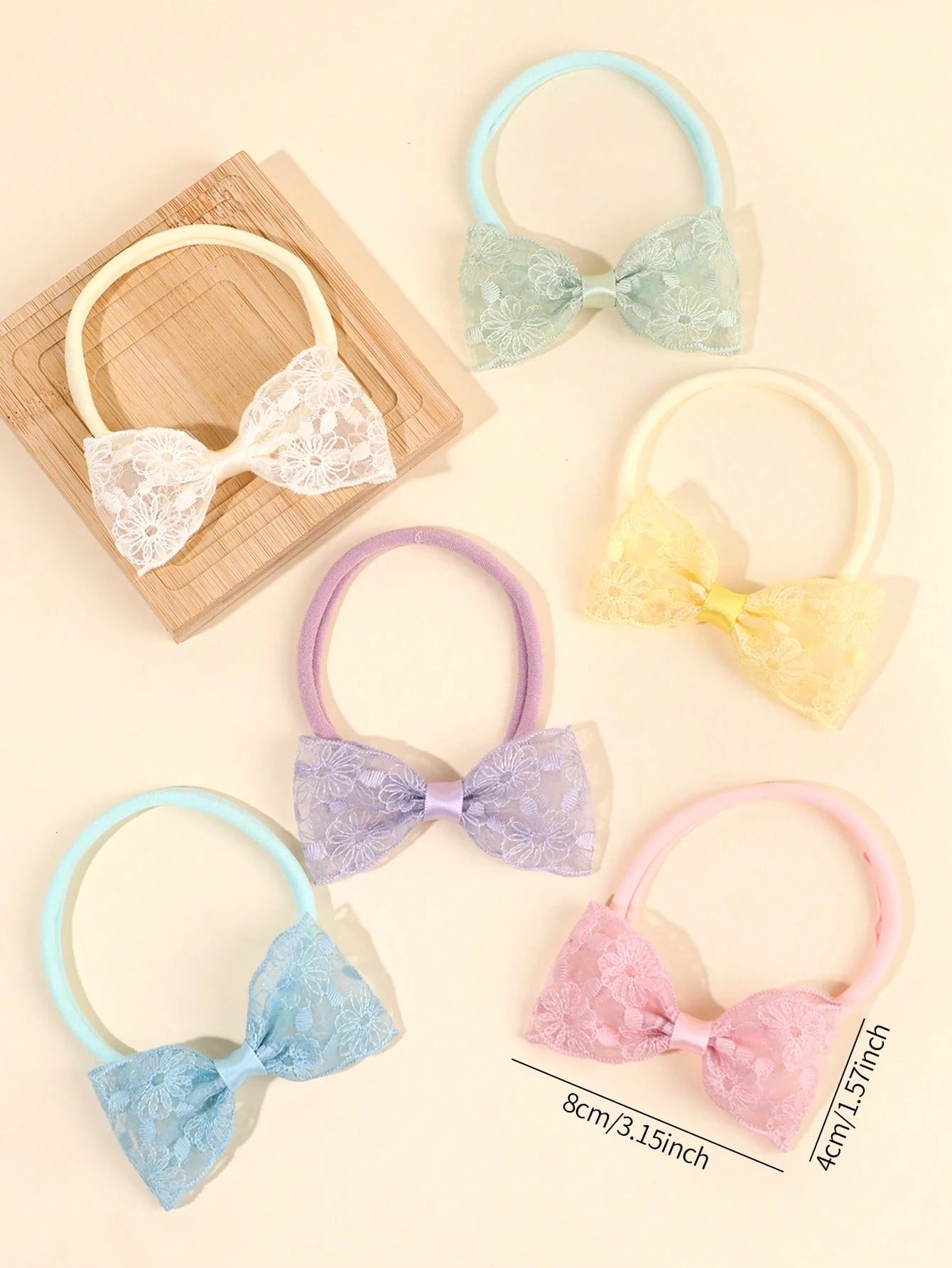 6pcs Baby Colorful Tulle Lace Flowers Headband,Nylon Breathable And Comfortable Hair Band,Sweet Hair Accessories Summer Holiday Essential Party Gifts