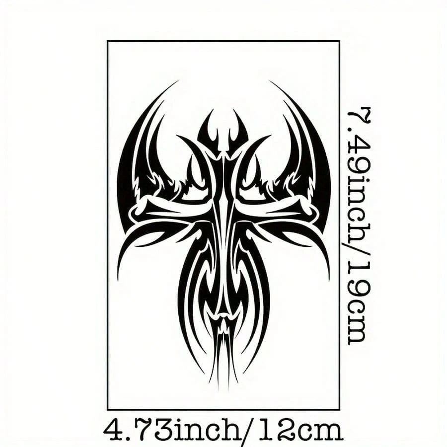 6pcs Black Personalized Arm Temporary Tattoo, For Men And Women Adults, Large Half Arm Sleeve Tattoo Stickers, Waterproof Realistic Body Art Stickers