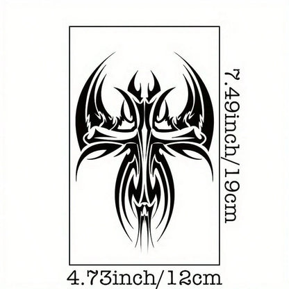 6pcs Black Personalized Arm Temporary Tattoo, For Men And Women Adults, Large Half Arm Sleeve Tattoo Stickers, Waterproof Realistic Body Art Stickers