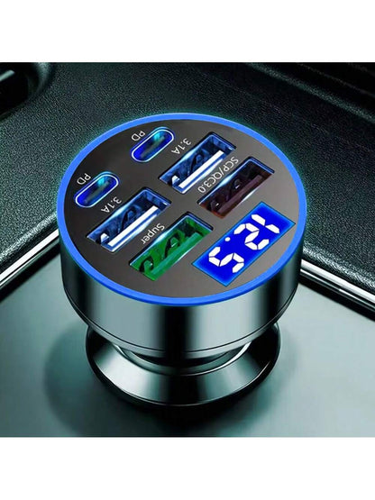 6pcs Car Charger Adapter Blocks With 3-In-1 Braided Charging Cables, Compatible With IPhone, Car Charging Set