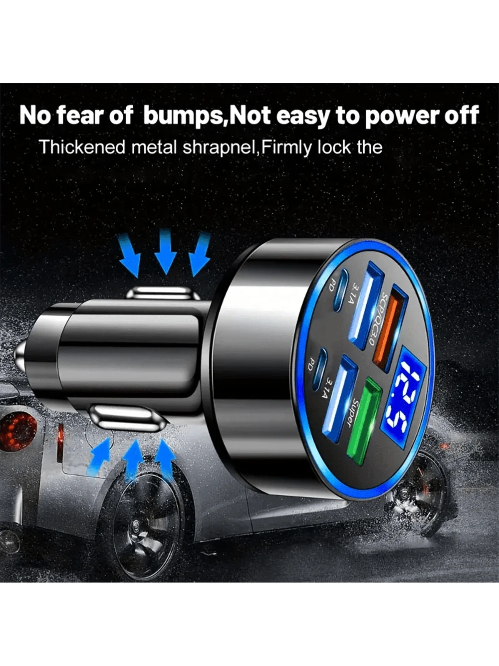 6pcs Car Charger Adapter Blocks With 3-In-1 Braided Charging Cables, Compatible With IPhone, Car Charging Set